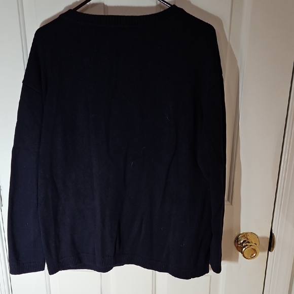 Talbots Navy Sweater with Lemon and Floral Design - Picture 3 of 3